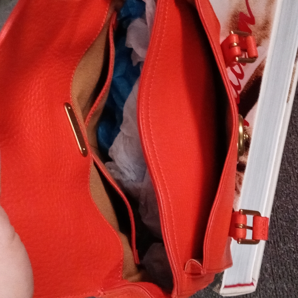 ๐Polo Ralph Lauren๐ - Orange Vachetta "School" Crossbody Satchel - Picture 12 of 16